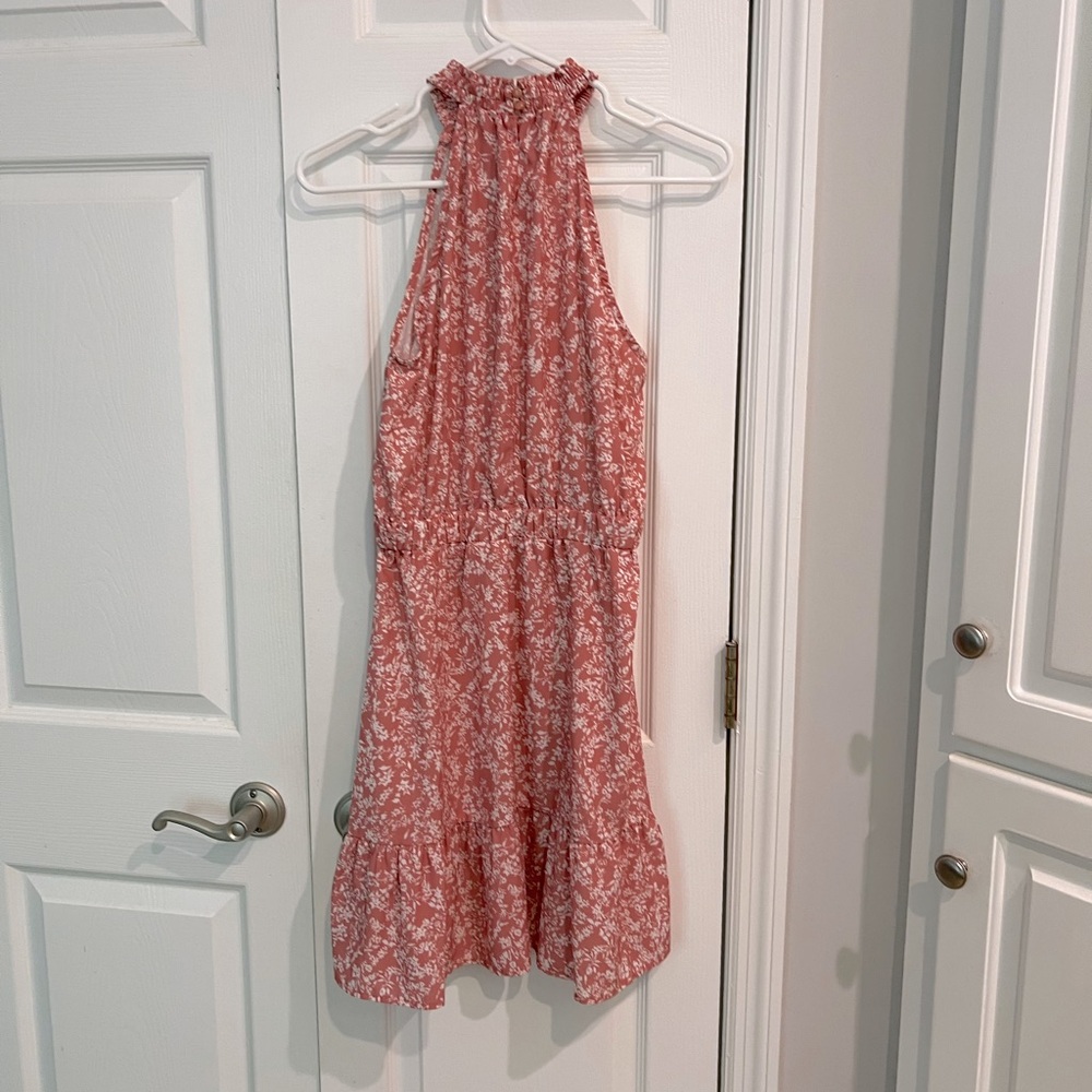Summer floral sun dress pink Size small - Picture 3 of 4